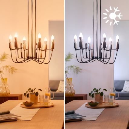SETTI 3x Himmennettävä LED RGB -lamppu Philips SMART C37 E14/4,9W/230V 2200-6500K CRI 90