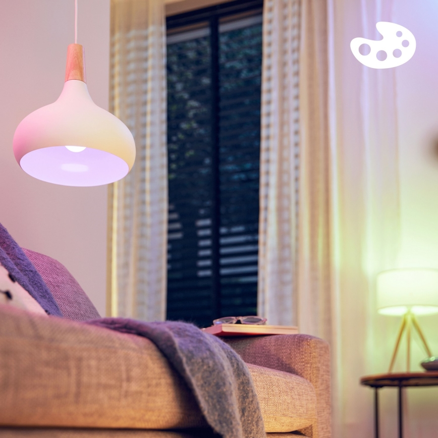 SETTI 3x Himmennettävä LED RGB -lamppu Philips SMART C37 E14/4,9W/230V 2200-6500K CRI 90