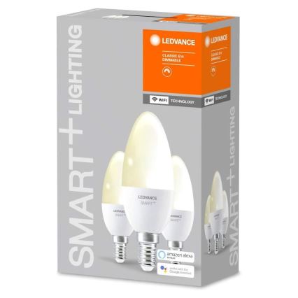 SETTI 3x Himmennettevä LED-polttimo SMART+ E14/5W/230V 2700K Wi-Fi - Ledvance