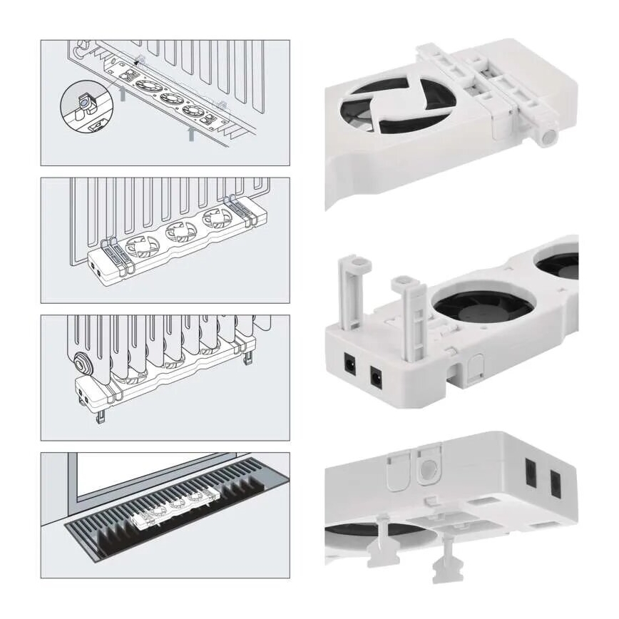 SETTI 3x Jäähdyttimen tuuletin 5/230V valkoinen