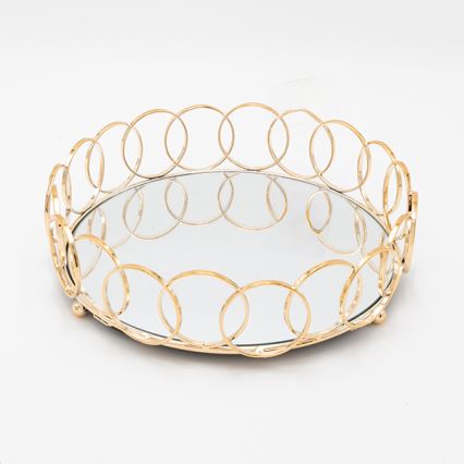 SETTI 3x Koristetarjotin halkaisija 27/33/37 cm kulta