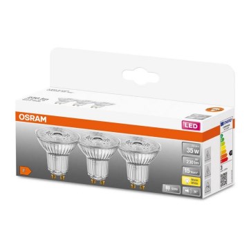 SETTI 3x LED-lamppu PAR16 GU10/2,6W/230V 2700K - Osram
