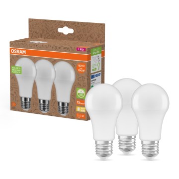 Setti 3x LED-lamppua kierrätetystä muovista A100 E27/14W/230V 2700K - Osram