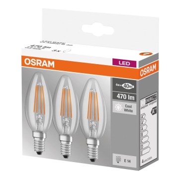 SETTI 3x LED-polttimo BASE VINTAGE B40 E14/4W/230V 4000K – Osram