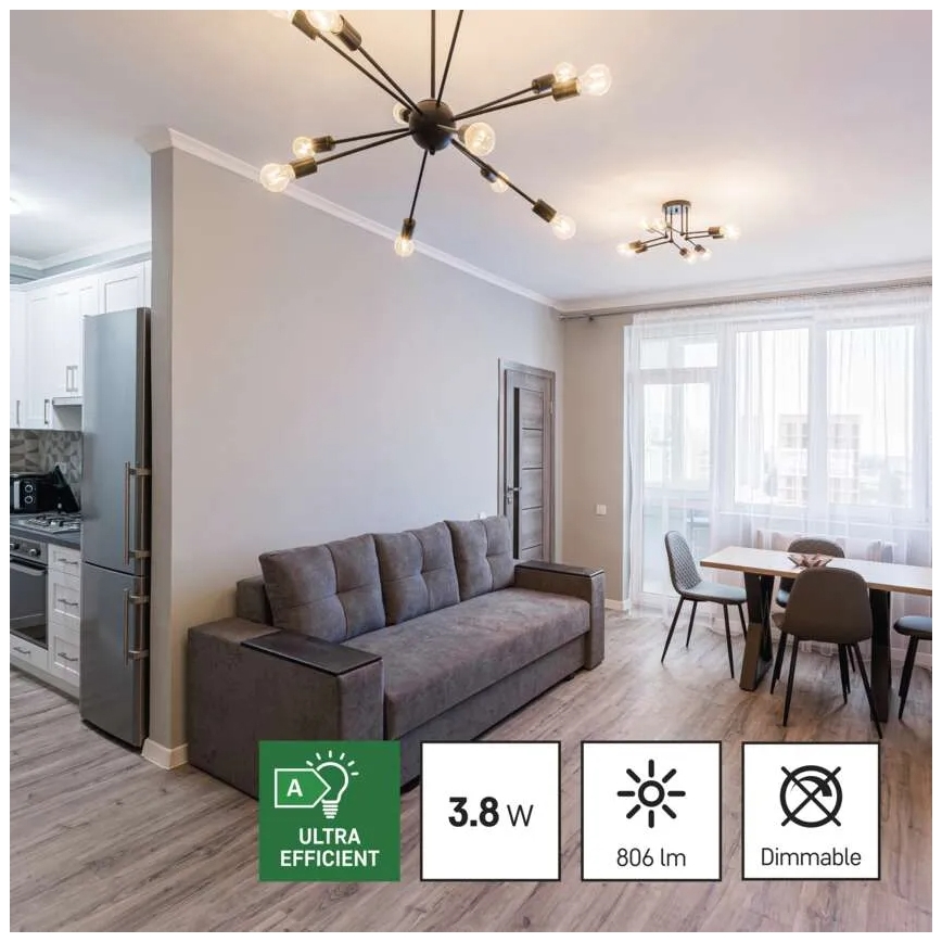 SETTI 3x LED-polttimo FILAMENT A60 E27/3,8W/230V 2700K Energialuokka A