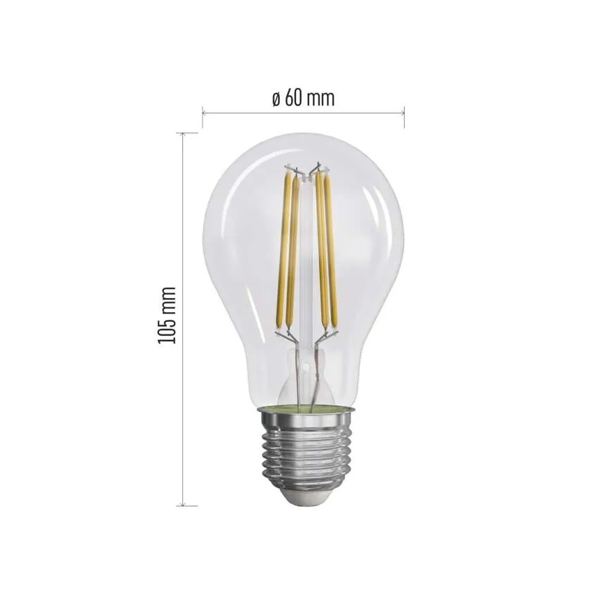 SETTI 3x LED-polttimo FILAMENT A60 E27/3,8W/230V 2700K Energialuokka A