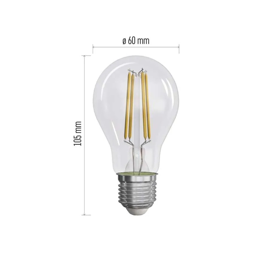 SETTI 3x LED-polttimo FILAMENT A60 E27/3,8W/230V 4000K Energialuokka A