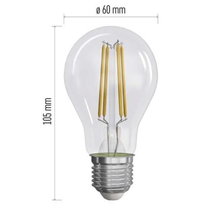 SETTI 3x LED-polttimo FILAMENT A60 E27/5W/230V 2700K Energialuokka A
