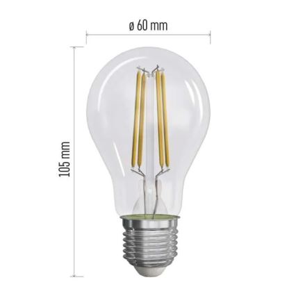 SETTI 3x LED-polttimo FILAMENT A60 E27/5W/230V 4000K Energialuokka A