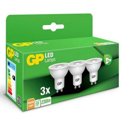 SETTI 3x LED-polttimo GU10/3,1W/230V 2700K - GP