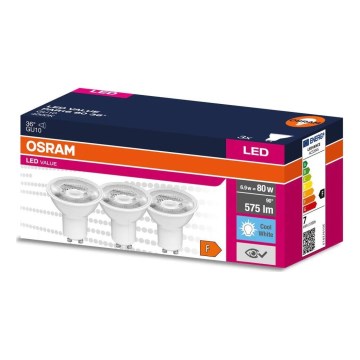 SETTI 3x LED-polttimo PAR16 GU10/6,9W/230V 4000K - Osram