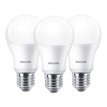 Setti 3x LED-polttimo Philips E27/9W/230V 2700K