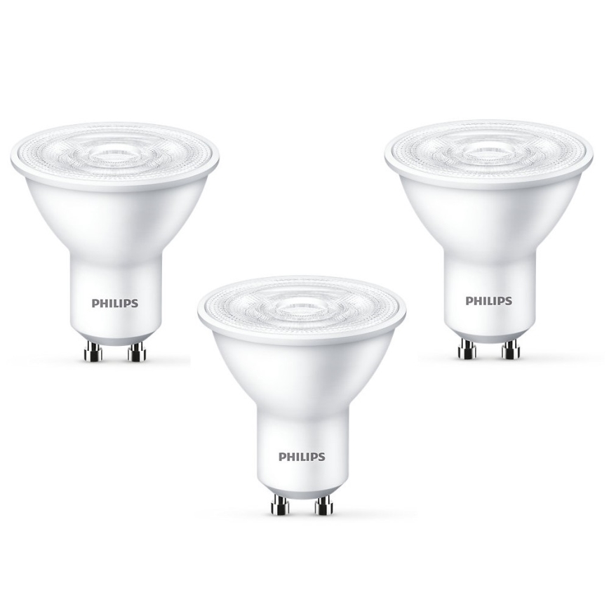 SETTI 3x LED-polttimo Philips GU10/4,7W/230V 2700K
