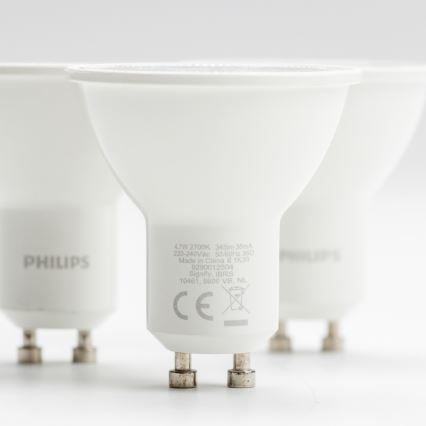 SETTI 3x LED-polttimo Philips GU10/4,7W/230V 2700K
