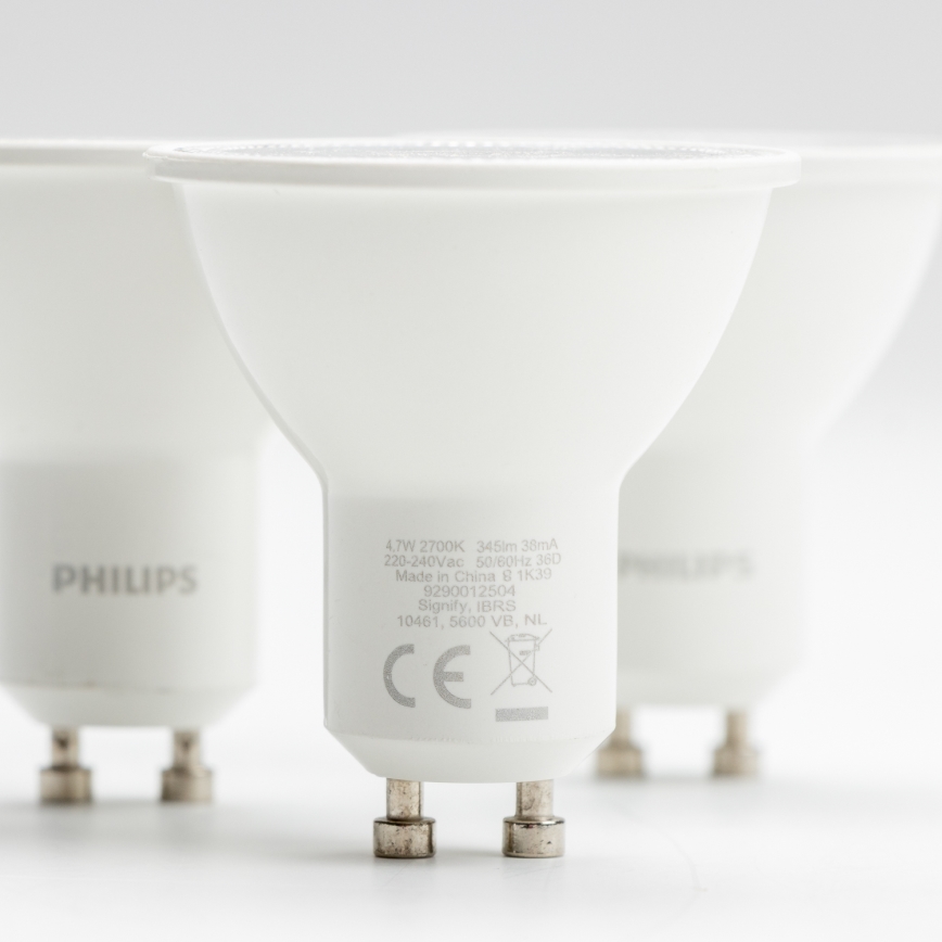SETTI 3x LED-polttimo Philips GU10/4,7W/230V 2700K