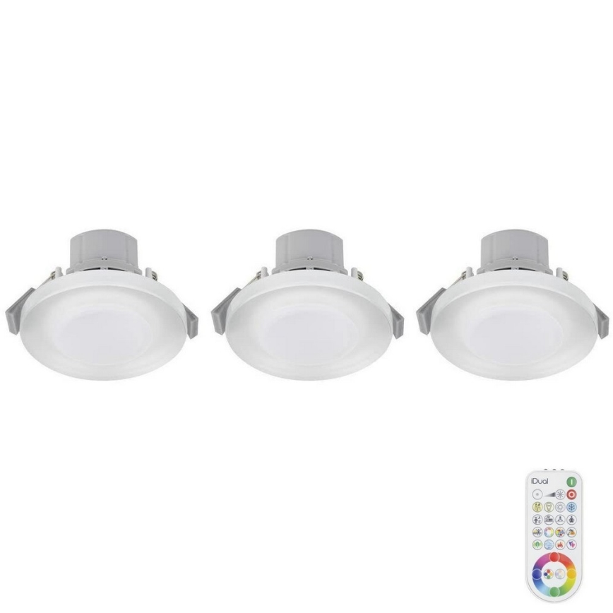SETTI 3x LED RGB Himmennettävä kylpyhuoneen kattovalaisin ARGON LED/7,3W/230V IP44 + kauko-ohjaus