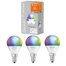 SETTI 3x LED RGBW Himmennettävä lamppu SMART+ E14/5W/230V 2700K-6500K Wi-Fi - Ledvance