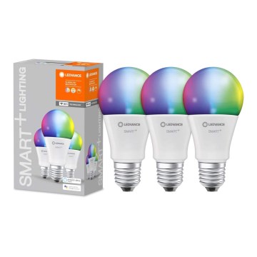 SETTI 3x LED RGBW Himmennettävä lamppu SMART+ E27/9,5W/230V 2700K-6500K Wi-Fi - Ledvance