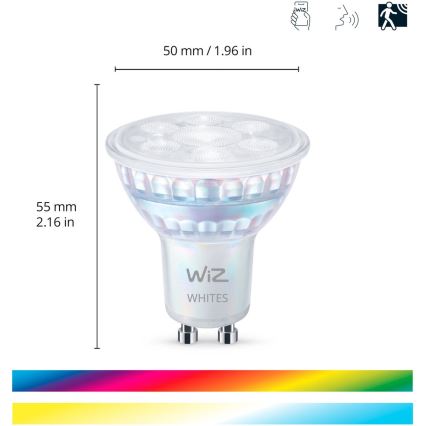 SETTI 3x LED RGBW Himmennettävä polttimo PAR16 GU10/4,7W/230V 2200-6500K Wi-Fi - WiZ
