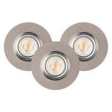 SETTI 3x LED upotettava valo VITAR 1xGU10/5W/230V betoni – FSC sertifioitu