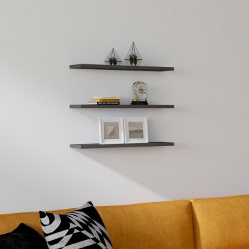 SETTI 3x Seinähylly BOSS antrasiitti