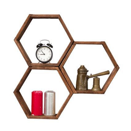 SETTI 3x Seinähylly ELFO 38x58 cm ruskea