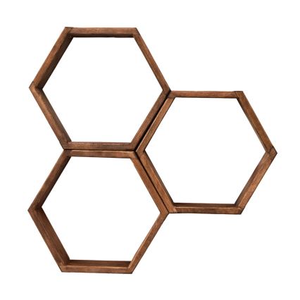 SETTI 3x Seinähylly ELFO 38x58 cm ruskea