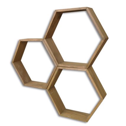 SETTI 3x Seinähylly kuusi ruskea