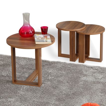 SETTI 3x sivupöytä MIRA ruskea