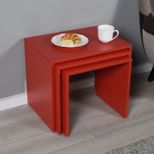 SETTI 3x Sohvapöytä punainen