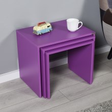 SETTI 3x Sohvapöytä violetti