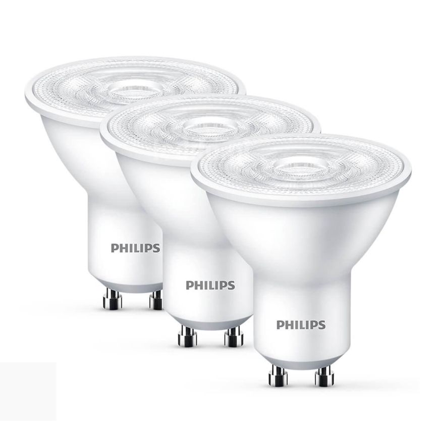 Setti 3xLED Polttimo Philips GU10/4,7W/230V 2700K