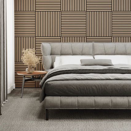 Setti 4 kpl akustisia seinäpaneeleja DANVIKEN 60x60 cm tammi