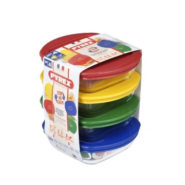 SETTI 4 kpl lasisia ruokasäilytysastioita PYREX 0,3 l