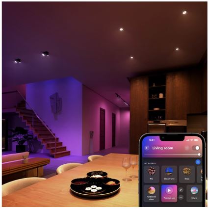 Setti 4 kpl Philips Hue WHITE AND COLOR AMBIANCE RGBW himmennettävät LED-polttimot GU5,3/MR16/6,3W/12V 2000-6500K