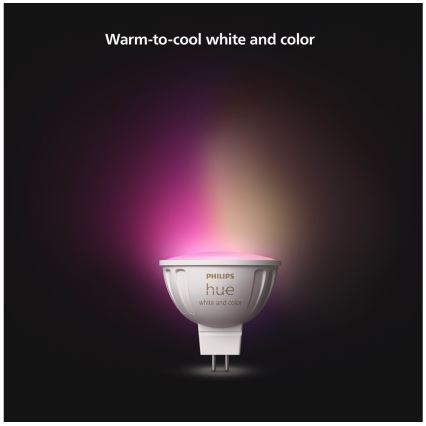 Setti 4 kpl Philips Hue WHITE AND COLOR AMBIANCE RGBW himmennettävät LED-polttimot GU5,3/MR16/6,3W/12V 2000-6500K