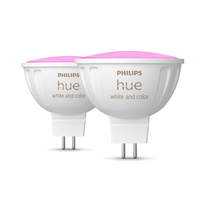 Setti 4 kpl Philips Hue WHITE AND COLOR AMBIANCE RGBW himmennettävät LED-polttimot GU5,3/MR16/6,3W/12V 2000-6500K