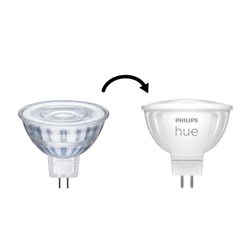 SETTI 4x LED himmennettävä polttimo Philips Hue WHITE AMBIANCE GU5,3/MR16/5,1W/12V 2200-6500K