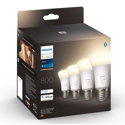 SETTI 4x Himmennettävä LED-polttimo Philips Hue WHITE A60 E27/9W/230V 2700K
