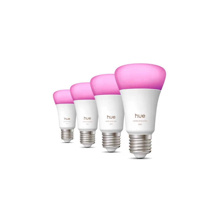 Setti 4 kpl LED-himmennettäviä Philips Hue WHITE AND COLOR AMBIANCE E27/6W/230V 1000-20000K