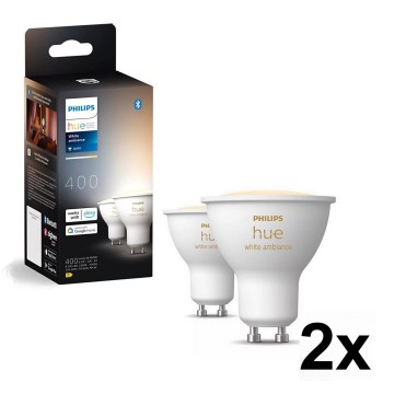 Setti 4x himmennettäviä Philips Hue WHITE AMBIANCE GU10/4,2W/230V 2200-6500K LED-lamppuja