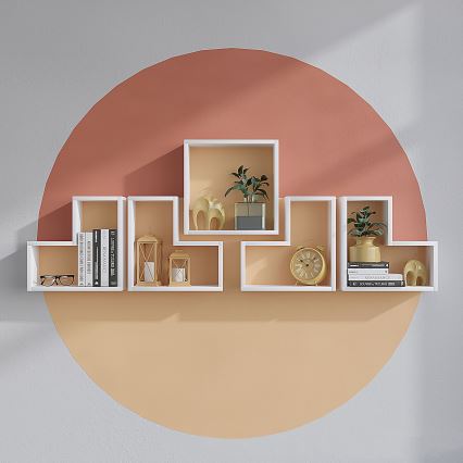 SETTI 5x Seinähylly ELITRA valkoinen