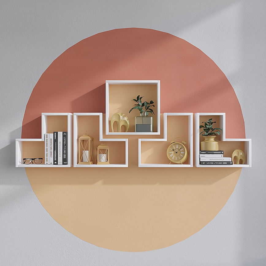 SETTI 5x Seinähylly ELITRA valkoinen