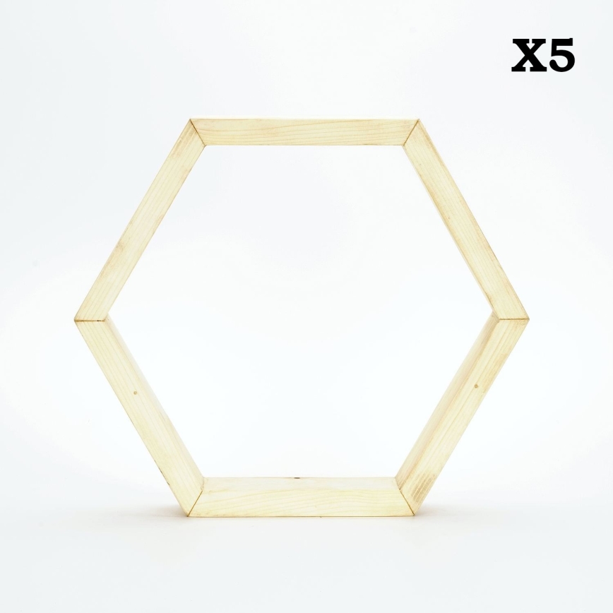 SETTI 5x Seinähylly RAF 36x31 cm kuusi