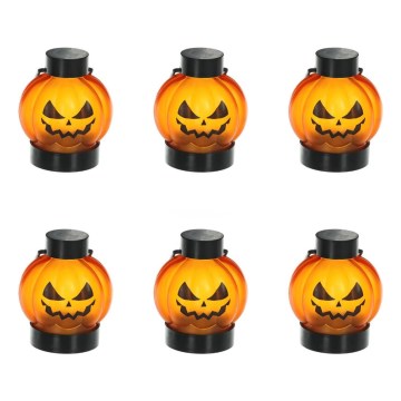 SETTI 6x LED Koriste HALLOWEEN LED/1xCR2032/lämpimänvalkoinen kurpitsat