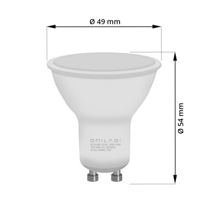 SETTI 6x LED-polttimo ECOLINE GU10/6W/230V 4000K - Brilagi