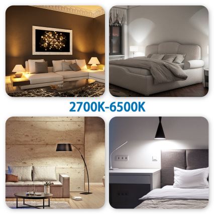 Setti 6 kpl himmennettäviä RGBW-LED GU10-polttimoita MESH 6,5W/230V 2700-6500K Wi-Fi + kaukosäädin - Aigostar