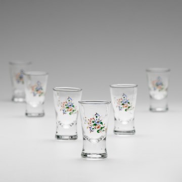 Setti 6x liköörilasi kukka-aihe nro. 3