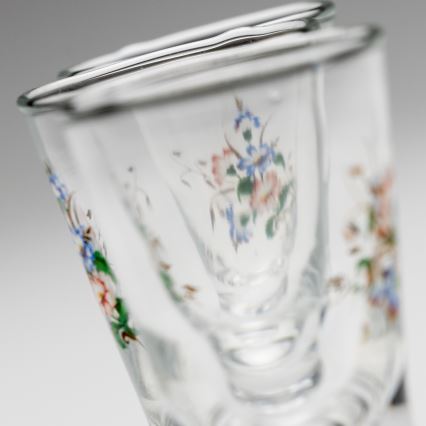 Setti 6x liköörilasi kukka-aihe nro. 3