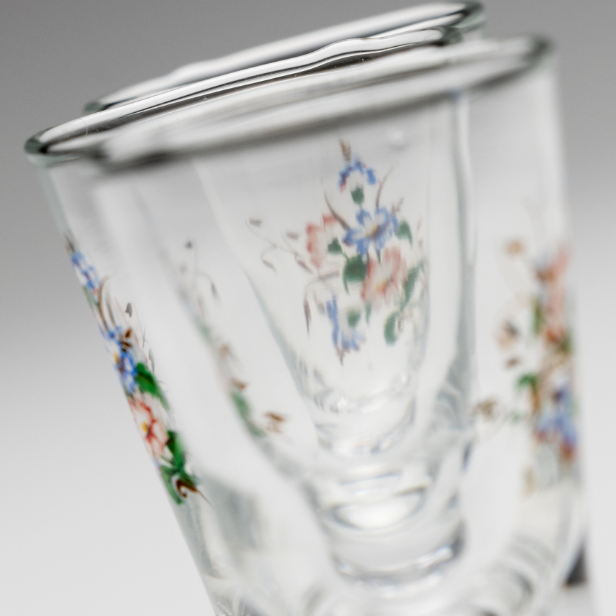 Setti 6x liköörilasi kukka-aihe nro. 3